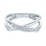 18k White Gold 18k White Gold Criss Cross Pave Diamond Fashion Ring - Flat View -  105496 - Thumbnail
