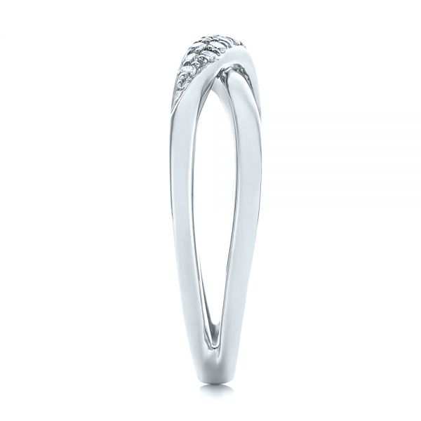 14k White Gold 14k White Gold Criss Cross Pave Diamond Fashion Ring - Side View -  105496