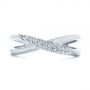 Platinum Platinum Criss Cross Pave Diamond Fashion Ring - Top View -  105496 - Thumbnail