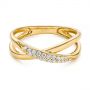 14k Yellow Gold 14k Yellow Gold Criss Cross Pave Diamond Fashion Ring - Flat View -  105496 - Thumbnail