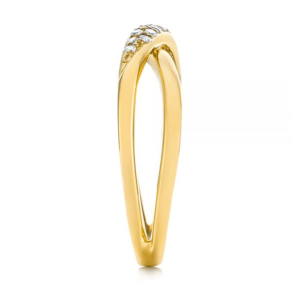 14k Yellow Gold 14k Yellow Gold Criss Cross Pave Diamond Fashion Ring - Side View -  105496
