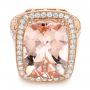 Cushion Morganite And Diamond Halo Fashion Ring - Flat View -  101777 - Thumbnail