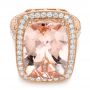 14k Rose Gold 14k Rose Gold Cushion Morganite And Diamond Halo Fashion Ring - Flat View -  101777 - Thumbnail