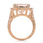 14k Rose Gold 14k Rose Gold Cushion Morganite And Diamond Halo Fashion Ring - Front View -  101777 - Thumbnail