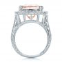 18k White Gold 18k White Gold Cushion Morganite And Diamond Halo Fashion Ring - Front View -  101777 - Thumbnail