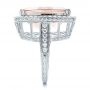  Platinum Platinum Cushion Morganite And Diamond Halo Fashion Ring - Side View -  101777 - Thumbnail