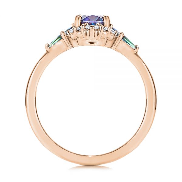 18k Rose Gold 18k Rose Gold Custom Alexandrite And Diamond Ring - Front View -  106618