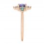 14k Rose Gold 14k Rose Gold Custom Alexandrite And Diamond Ring - Side View -  106618 - Thumbnail