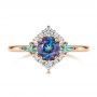 18k Rose Gold 18k Rose Gold Custom Alexandrite And Diamond Ring - Top View -  106618 - Thumbnail