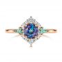 18k Rose Gold 18k Rose Gold Custom Alexandrite And Diamond Ring - Top View -  106618 - Thumbnail