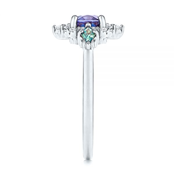  Platinum Platinum Custom Alexandrite And Diamond Ring - Side View -  106618