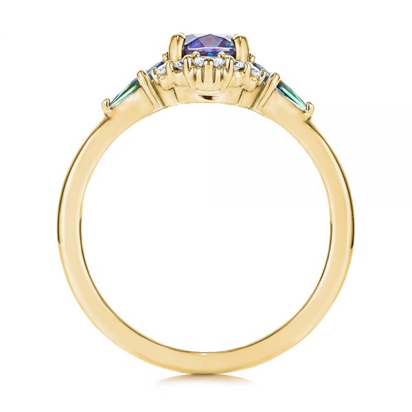 14k Yellow Gold 14k Yellow Gold Custom Alexandrite And Diamond Ring - Front View - 106618