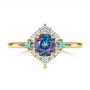 18k Yellow Gold 18k Yellow Gold Custom Alexandrite And Diamond Ring - Top View -  106618 - Thumbnail