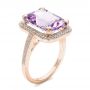18k Rose Gold 18k Rose Gold Custom Amethyst And Diamond Fashion Ring - Three-Quarter View -  102155 - Thumbnail