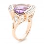 18k Rose Gold 18k Rose Gold Custom Amethyst And Diamond Fashion Ring - Three-Quarter View -  102958 - Thumbnail