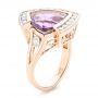 14k Rose Gold 14k Rose Gold Custom Amethyst And Diamond Fashion Ring - Three-Quarter View -  102958 - Thumbnail