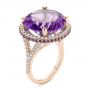 14k Rose Gold 14k Rose Gold Custom Amethyst And Diamond Fashion Ring - Three-Quarter View -  104062 - Thumbnail
