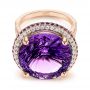 14k Rose Gold 14k Rose Gold Custom Amethyst And Diamond Fashion Ring - Flat View -  104062 - Thumbnail