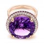 18k Rose Gold 18k Rose Gold Custom Amethyst And Diamond Fashion Ring - Flat View -  104062 - Thumbnail