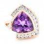 18k Rose Gold 18k Rose Gold Custom Amethyst And Diamond Fashion Ring - Top View -  102958 - Thumbnail