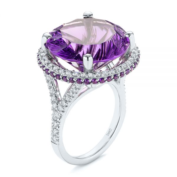Custom Amethyst and Diamond Fashion Ring - Image