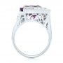 14k White Gold 14k White Gold Custom Amethyst And Diamond Fashion Ring - Front View -  102958 - Thumbnail