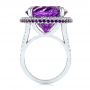 14k White Gold Custom Amethyst And Diamond Fashion Ring - Front View -  104062 - Thumbnail