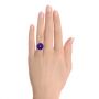  Platinum Platinum Custom Amethyst And Diamond Fashion Ring - Hand View -  104062 - Thumbnail