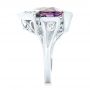 18k White Gold 18k White Gold Custom Amethyst And Diamond Fashion Ring - Side View -  102958 - Thumbnail