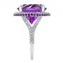 14k White Gold Custom Amethyst And Diamond Fashion Ring - Side View -  104062 - Thumbnail