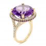 18k Yellow Gold 18k Yellow Gold Custom Amethyst And Diamond Fashion Ring - Three-Quarter View -  104062 - Thumbnail