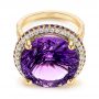 18k Yellow Gold 18k Yellow Gold Custom Amethyst And Diamond Fashion Ring - Flat View -  104062 - Thumbnail