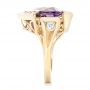 14k Yellow Gold Custom Amethyst And Diamond Fashion Ring - Side View -  102958 - Thumbnail