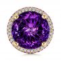 18k Yellow Gold 18k Yellow Gold Custom Amethyst And Diamond Fashion Ring - Top View -  104062 - Thumbnail