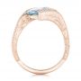 18k Rose Gold 18k Rose Gold Custom Aquamarine Blue Sapphire And Diamond Fashion Ring - Front View -  102486 - Thumbnail