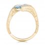 18k Yellow Gold 18k Yellow Gold Custom Aquamarine Blue Sapphire And Diamond Fashion Ring - Front View -  102486 - Thumbnail