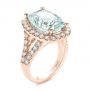 18k Rose Gold 18k Rose Gold Custom Aquamarine And Diamond Fashion Ring - Three-Quarter View -  104053 - Thumbnail