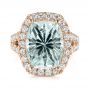 18k Rose Gold 18k Rose Gold Custom Aquamarine And Diamond Fashion Ring - Top View -  104053 - Thumbnail
