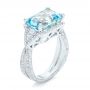  Platinum Platinum Custom Aquamarine And Diamond Fashion Ring - Three-Quarter View -  102859 - Thumbnail