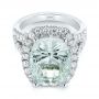 14k White Gold 14k White Gold Custom Aquamarine And Diamond Fashion Ring - Flat View -  104053 - Thumbnail