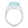 14k White Gold Custom Aquamarine And Diamond Fashion Ring - Front View -  102859 - Thumbnail