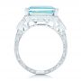 18k White Gold 18k White Gold Custom Aquamarine And Diamond Fashion Ring - Front View -  102859 - Thumbnail