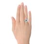 Custom Aquamarine And Diamond Fashion Ring - Hand View -  104053 - Thumbnail