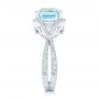  Platinum Platinum Custom Aquamarine And Diamond Fashion Ring - Side View -  102859 - Thumbnail