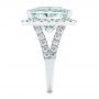 18k White Gold 18k White Gold Custom Aquamarine And Diamond Fashion Ring - Side View -  104053 - Thumbnail