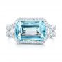 18k White Gold 18k White Gold Custom Aquamarine And Diamond Fashion Ring - Top View -  102859 - Thumbnail