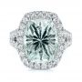 14k White Gold 14k White Gold Custom Aquamarine And Diamond Fashion Ring - Top View -  104053 - Thumbnail