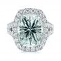  Platinum Platinum Custom Aquamarine And Diamond Fashion Ring - Top View -  104053 - Thumbnail