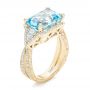 14k Yellow Gold 14k Yellow Gold Custom Aquamarine And Diamond Fashion Ring - Three-Quarter View -  102859 - Thumbnail
