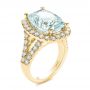 18k Yellow Gold 18k Yellow Gold Custom Aquamarine And Diamond Fashion Ring - Three-Quarter View -  104053 - Thumbnail